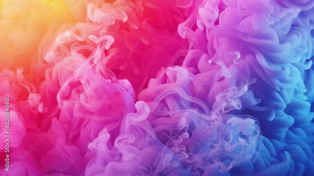 Aufkleber multicolor neon fluid particles create a vibrant glowing effect in a dynamic display, 4k fluid parti