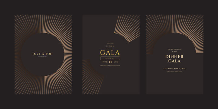 Luxurious Event Invitations  Vector Template