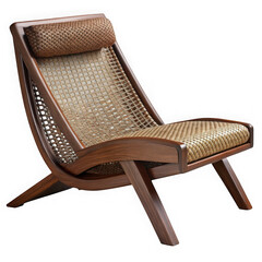 Stylish lounge chair isolated on transparent background