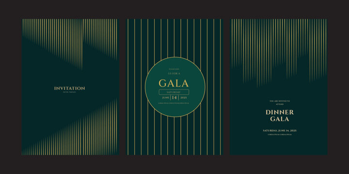 Luxury Dinner Gala Event Invitations  Vector Design Set