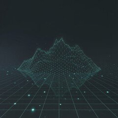 Wireframe Mountain Landscape digital geometric