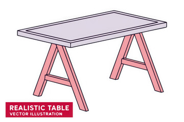 Simple table isolated on transparent background