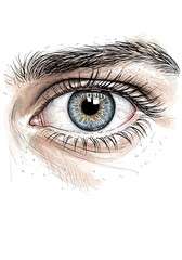 Obraz premium Intense Gaze: Graphite Eye Drawing