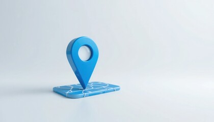 3D Map Pin on Digital Map Representation for Navigation, Location, and Travel Concepts