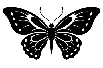 Vector art of silhouette of  black and white butterfly