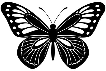 Vector art of silhouette of  black and white butterfly