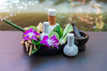Spa Thai therapy treatment aromatherapy for body woman and for relax summer time. Lifestyle Concept