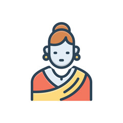 Color illustration icon for women