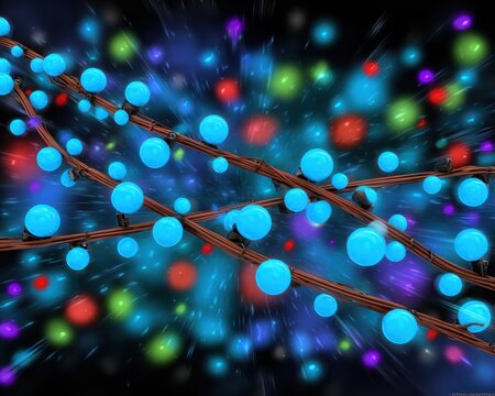 Abstract glowing string lights