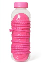 Pink Object Inside Clear Water Bottle Wrapped with Cord