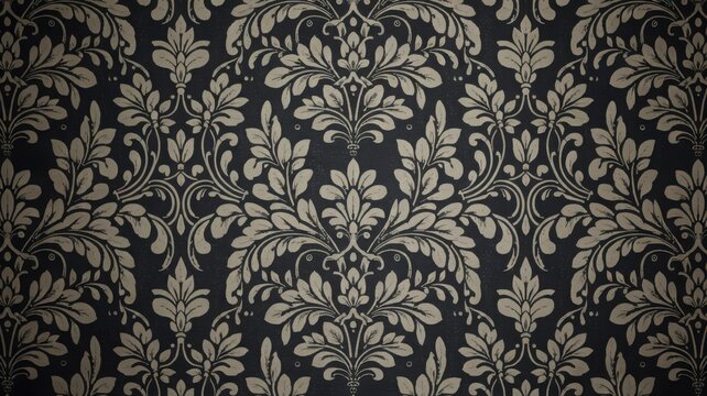 Intricate damask pattern with vintage floral motifs