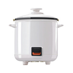 White rice cooker with a glossy finish.
