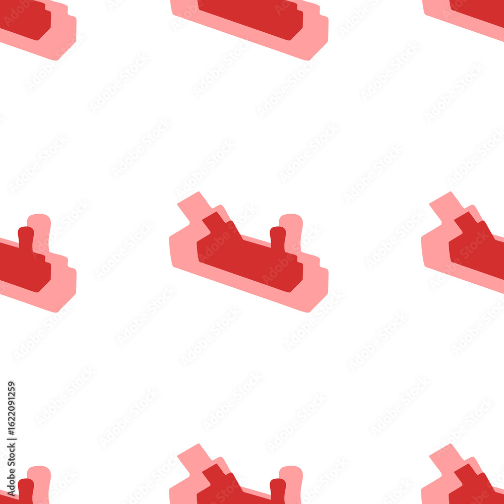 Aufkleber seamless pattern of large isolated red carpentry planer symbols. the elements are evenly spaced. ill