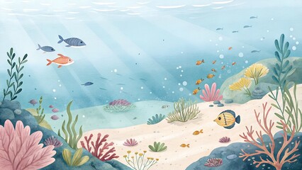 coral reef with fishes