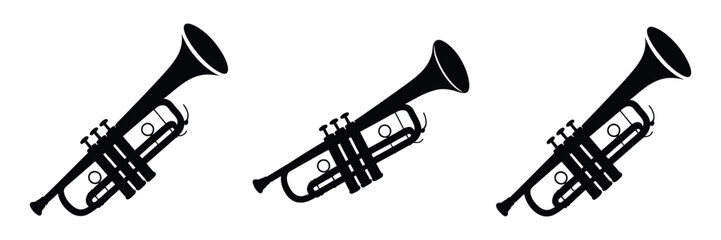 Trumpet silhouette vector artwork on a clean white background

