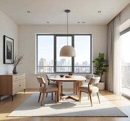 Fototapeta premium Minimalist dining room design 