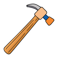 A sturdy carpenter’s hammer with a wooden or metal handle and a steel head, perfect for driving nails and shaping wood in construction and woodworking tasks.
