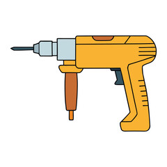 Obraz premium Powerful electric hammer drill with a rugged body, ergonomic grip, and variable speed—ideal for drilling into concrete, wood, or metal with high-impact force and precision. 