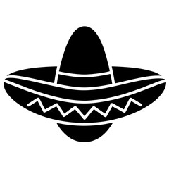 Sombrero Hat Mexico Vector Icon Sign Symbols Traditional Mexican Hat Illustration