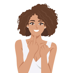 Confident Woman Expressing Bold Attitude. Flat Vector character illustration