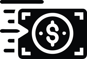Financial transaction and dollar bill icon