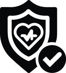 Healthcare protection shield with checkmark icon