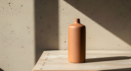 Fototapeta premium Minimal Ceramic Bottle with Wall Shadow