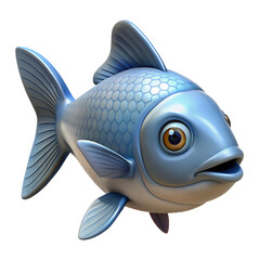 Realistic 3D Fish Illustration with Vibrant Colors on Transparent Background – High-Detail Marine Art