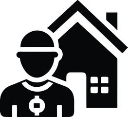 Real estate agent with a house icon