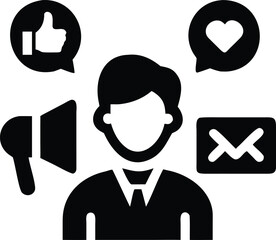 Marketing and social media engagement icon
