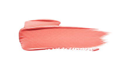 Coral Lip Gloss Swatch: Shimmering, Textured, Smooth Application, Beauty Product, Makeup Sample, Isolated on Black Background