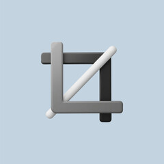 3d Realistic Crop icon vector Illustration