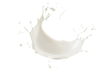 Realistic milk splashes or wave with drops and splatter isolated Milk splash and pouring on PNG transparent background	