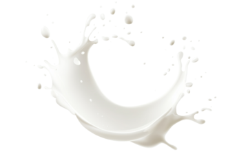 Realistic milk splashes or wave with drops and splatter isolated Milk splash and pouring on PNG transparent background	