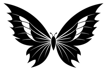 Vector art of silhouette of  butterfly tattoo 