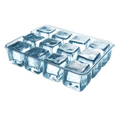 Fototapeta premium Ice cubes in a plastic tray.