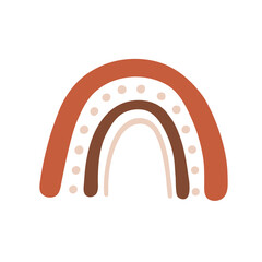 Scandinavian Rainbow Illustration, simple flat doodle vector design, isolated on white background