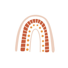 Scandinavian Rainbow Illustration, simple flat doodle vector design, isolated on white background