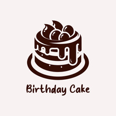 Chocolate Cake bakery shop logo design vector template. Sweet cake icon based logo design editable vector file. cup cake, slice cake, pasty, birthday cake vector