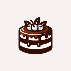 Chocolate Cake bakery shop logo design vector template. Sweet cake icon based logo design editable vector file. cup cake, slice cake, pasty, birthday cake vector