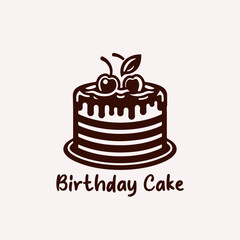 Chocolate Cake bakery shop logo design vector template. Sweet cake icon based logo design editable vector file. cup cake, slice cake, pasty, birthday cake vector