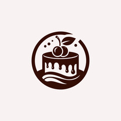 Chocolate Cake bakery shop logo design vector template. Sweet cake icon based logo design editable vector file. cup cake, slice cake, pasty, birthday cake vector