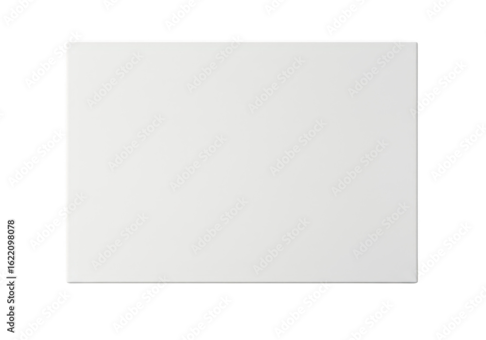 Poster a perfectly square flat white surface is shown from a topdown perspective against a pure transparent