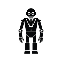 robot silhouette vector icon illustration