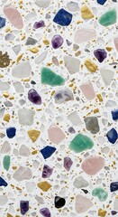Colorful Terrazzo Pattern with Stones and Glass Fragments for Interior Design Projects