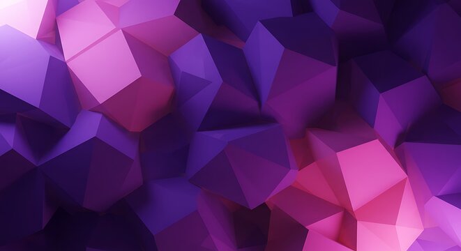 Pink & Purple 3D Abstract: Geometric Depth & Light