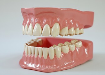 Obraz premium Detailed dental anatomy model showcasing teeth, gums, and oral cavity structure