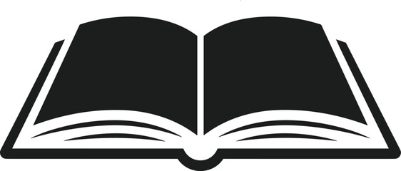 Open Book Silhouette – Flat Vector for Knowledge, Reading, and Educational Design