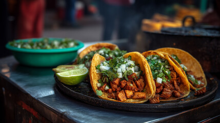 Traditional Mexican Street Tacos Served Fresh During Independence Day Celebrations with Authentic Local Flavor