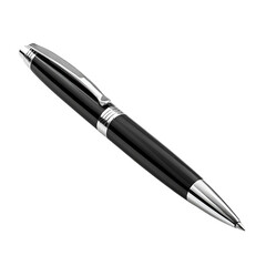 Black ballpoint pen on a black background.